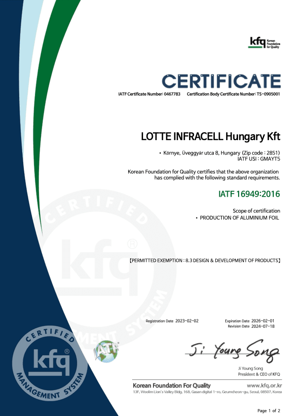 Hungary Automotive Quality
Management System
(IATF 16949)