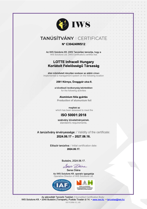 Hungary Energy Management System
(ISO 50001)